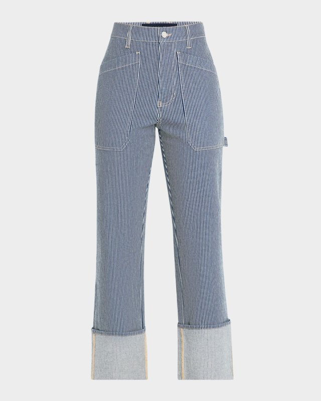 Dylan High-Rise Straight Cuffed Jeans